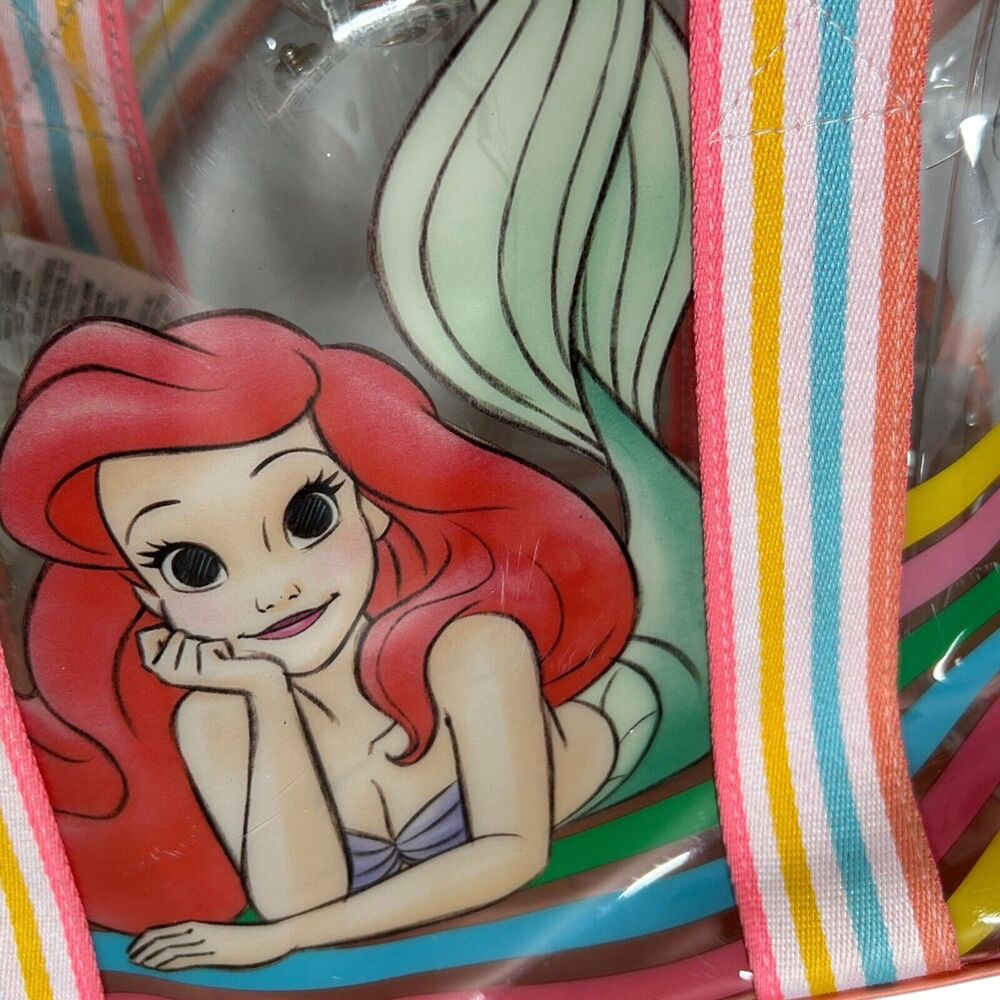 Disney Ariel Clear Crossbody Bag Rainbow Strap Pink Trim Adjustable Strap - Picture 4 of 16